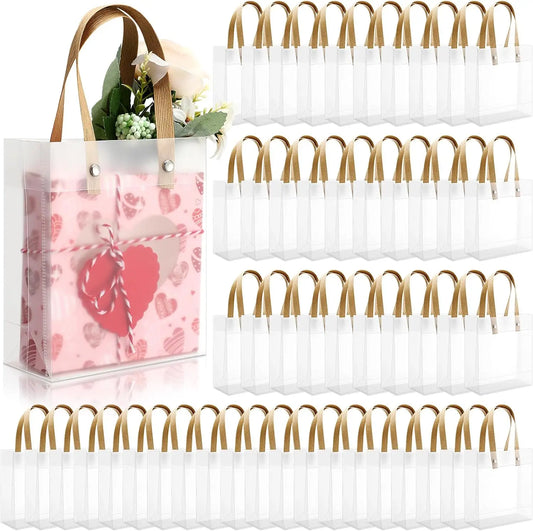 80pcs Small Gift Bags, Candy Bags, Souvenir Wedding Birthday Holiday Gifts, Clear Tote Bags, Halloween Christmas Valentine's Day