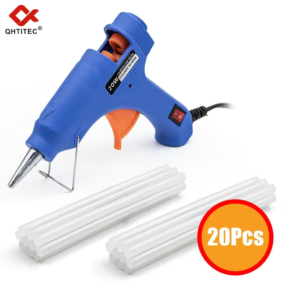 JCD 20W Hot Melt Glue G20un DIY Mini Household Industrial Guns Heat Temperature Electric Repair Tool with 20Pcs 7mm Glue Sticks