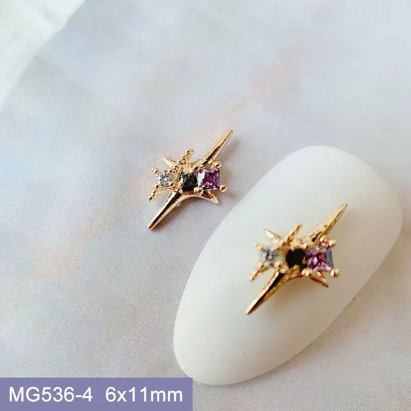 10pcs Luxury Kawaii Love Heart Pink Sailor Moon Star Nail Art Parts Zircon Manicure Nails Accesorios Supplies Decorations Charms