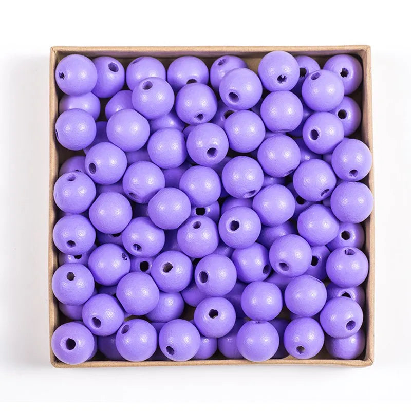 SOMESOOR 50pcs 16mm 0.63IN Natural Wooden Beads Multi Colors Round Shaped DIY Craft Wood Bracelet Necklaces Jewelry Accessories