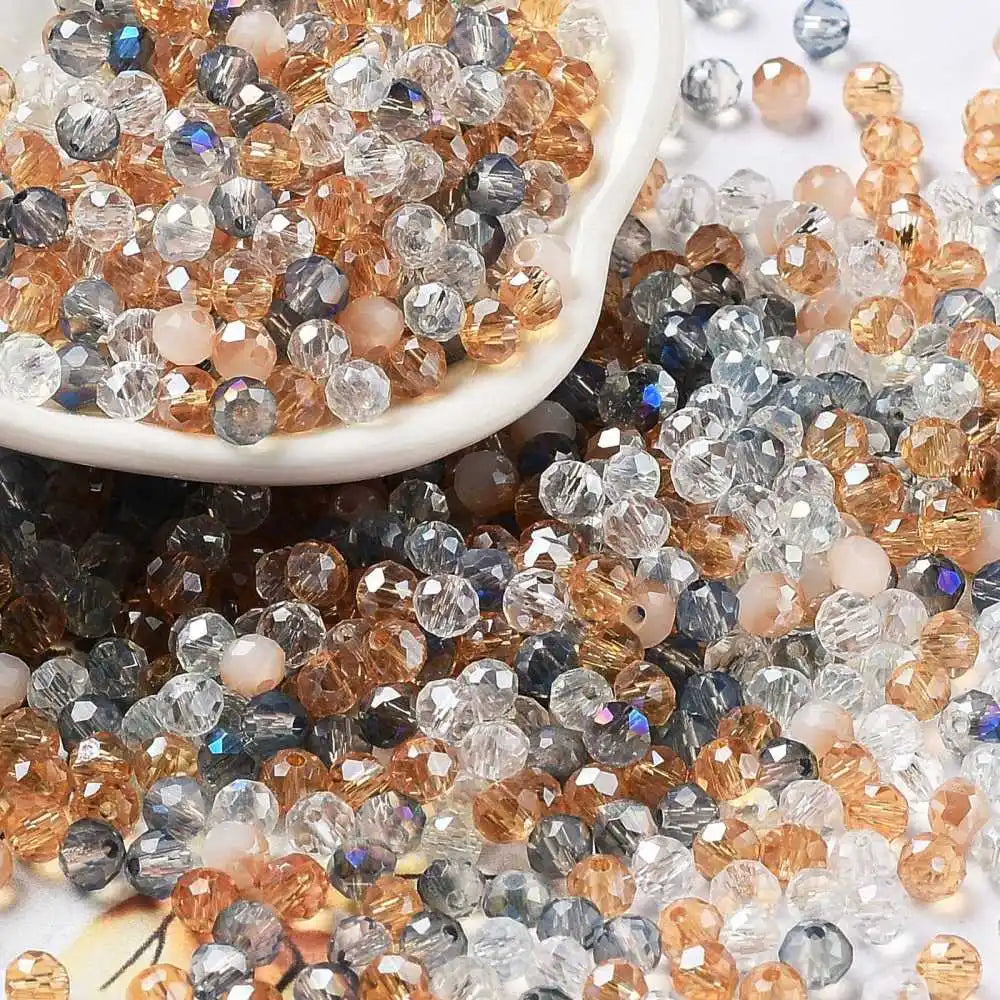 about 60g Faceted Glass Beads 4mm 6mm Rondelle Spacer Loose Beads for Earring Bracelet Necklace Jewelry DIY Craft Making