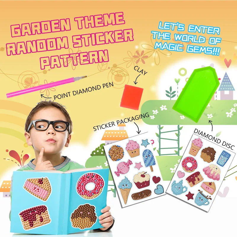 Cartoon Donuts Desserts Diamond Painting Stickers Paint By Number Diamond Embroidery Art Crafts Handmade Kits for Children Kids