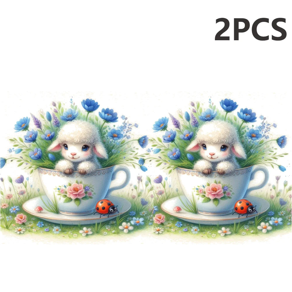 2pcs 5D DIY Full Round Drill Diamond Painting New Creative Easter Decoration Kit Home Decor Art Craft for Bedroom Wall 30x30cm