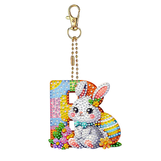 Easter Diamond Art Keychain Ornaments Double Sided Diamond Painting Keychain Kits 5D Diamond Art Keychain for Beginners