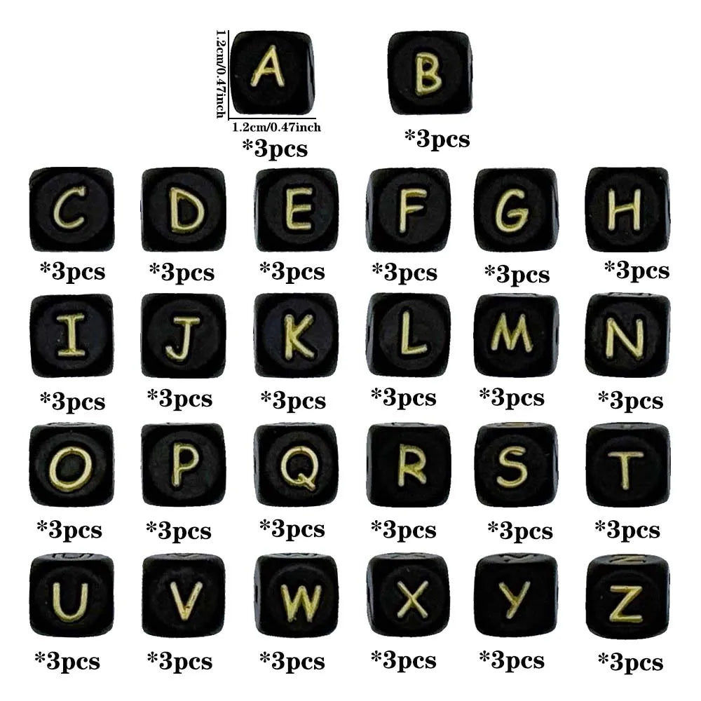 78pcs 12mm Silicone letter beads for DIY Key Chains Necklaces Bracelets Bag Chains Pen Beads Loose Beads Focus Bead