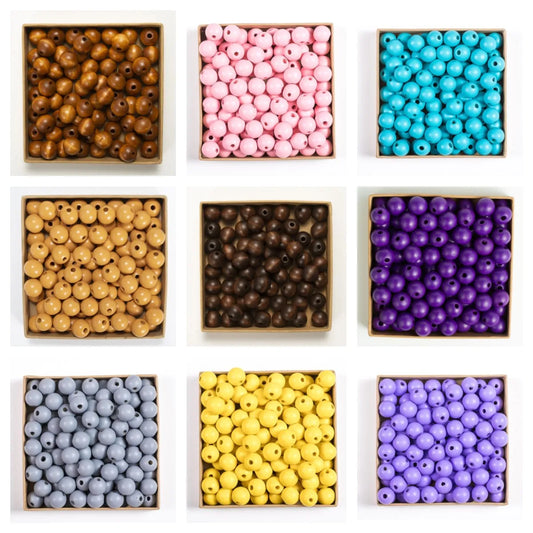 SOMESOOR 50pcs 16mm 0.63IN Natural Wooden Beads Multi Colors Round Shaped DIY Craft Wood Bracelet Necklaces Jewelry Accessories