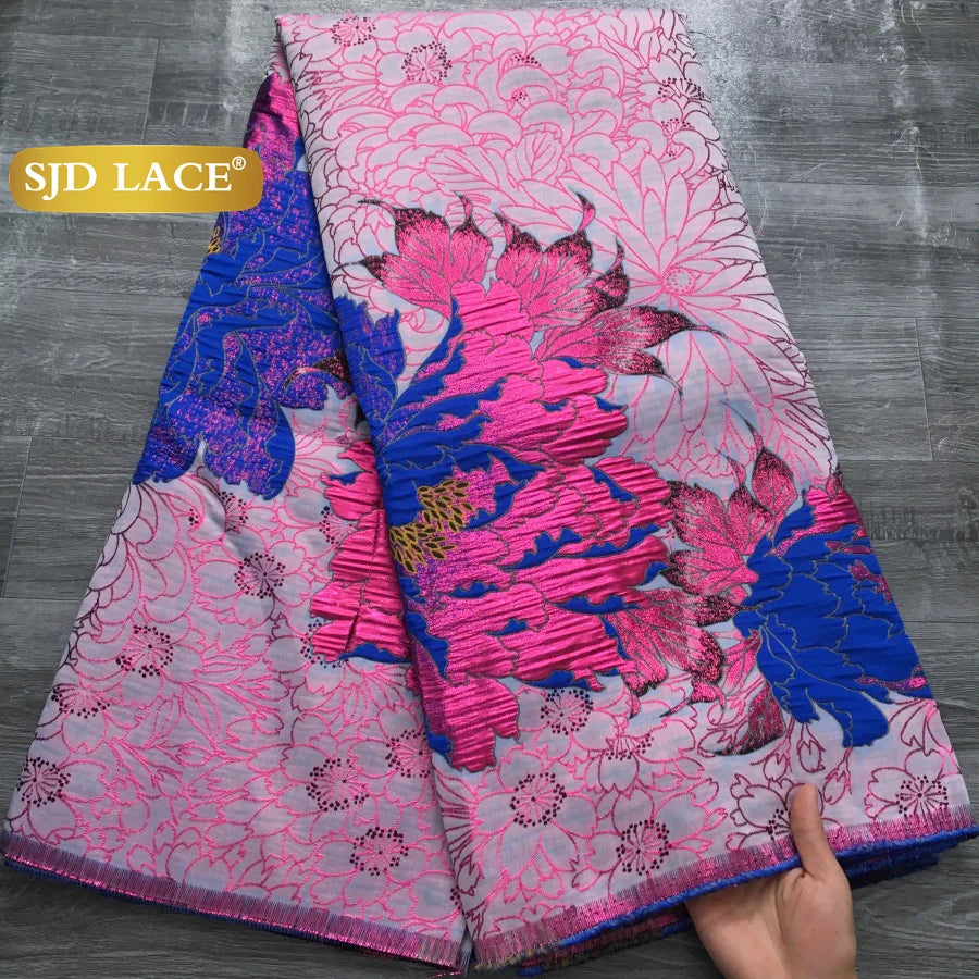 SJD LACE African Brocade Lace Fabrics 2026 High Quality Tulle Damask Nigerian Jacquard French Lace For Sewing Women Dresses 2485