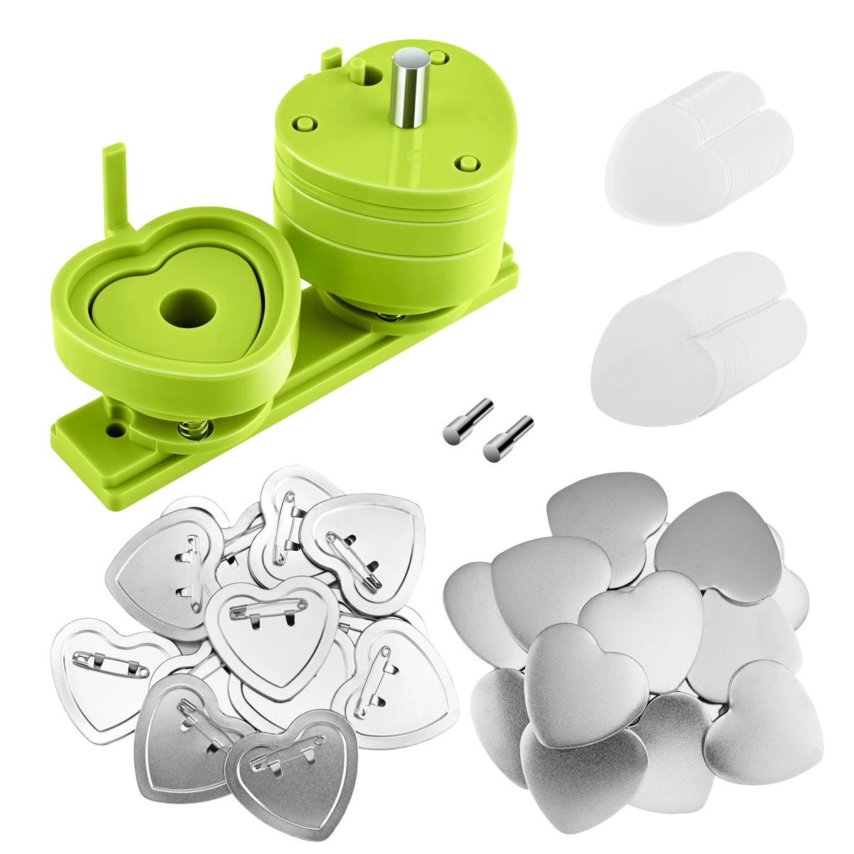 Heart Shape 57mm Badge Pin Button Maker Die Mold, Button Making Badge Punch Press Machine Mould DIY Badge Maker Dies Molds