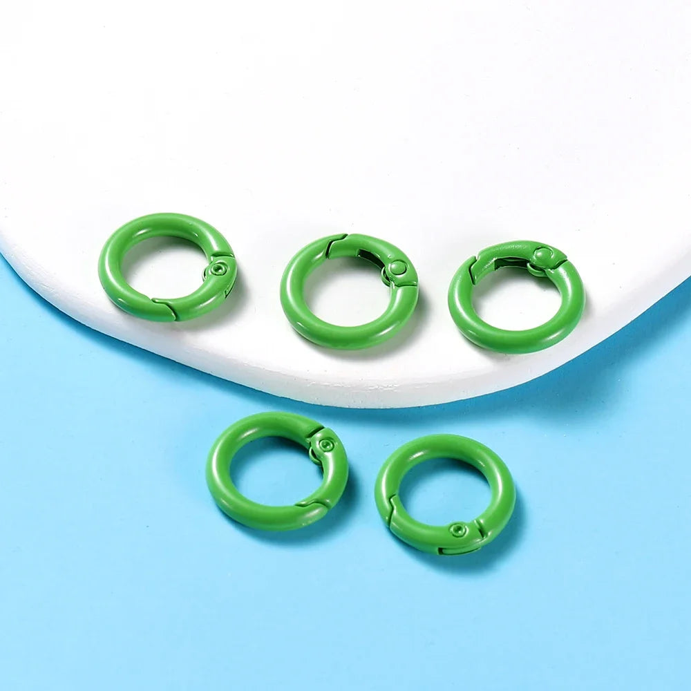 5Pcs/Lot 21 Colors Metal O Ring Spring Clasp Metal O Ring Spring ClaspKeychain Clips Hook Dog Chain DIY Jewelry Buckle Connector