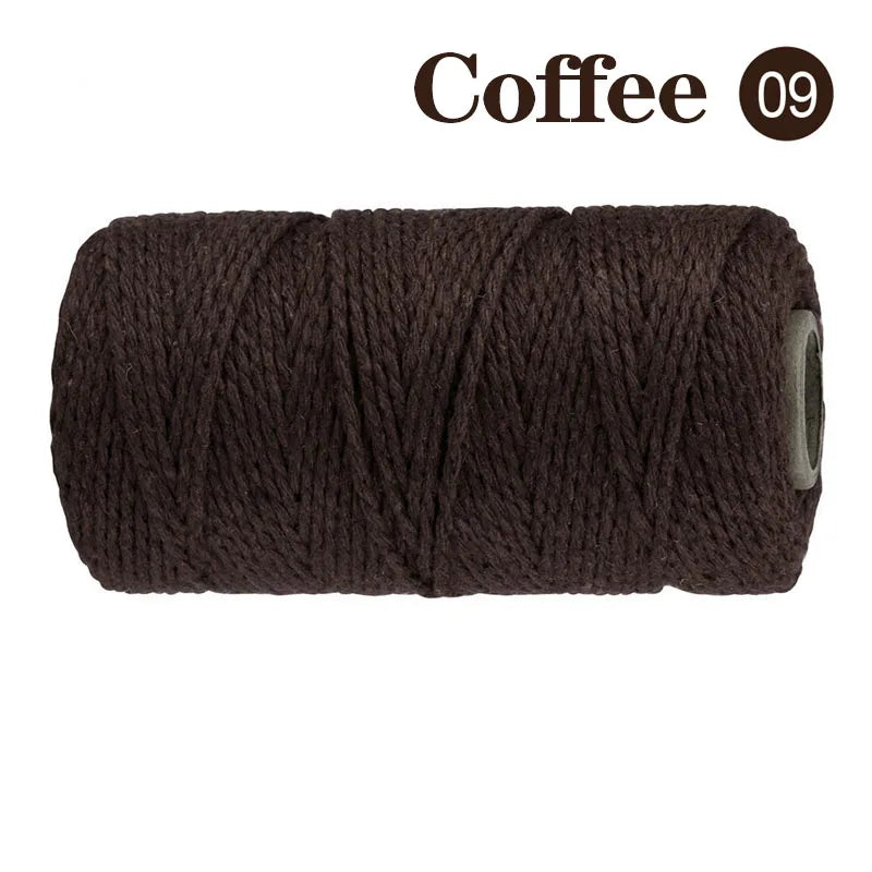 2mm 100M Macrame Cord Rope Cotton Twine Thread String Crafts DIY Sewing Handmade Wall Hangings Bohemia Wedding Party Home 2030