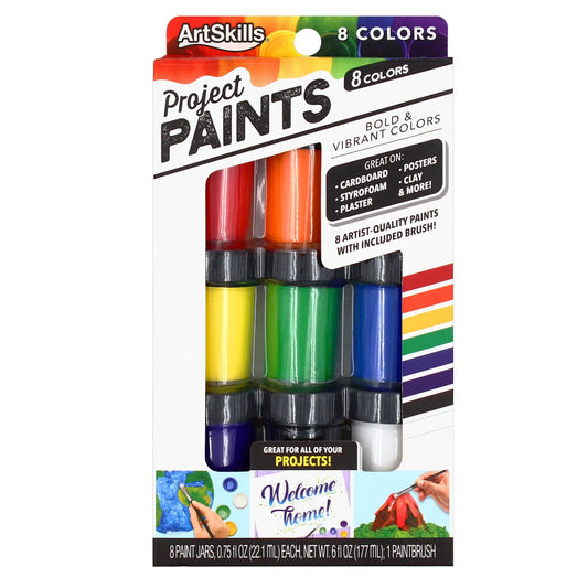 ArtSkills Acrylic Painting Set for Children & Beginners, with Paint Brush, 8Pc