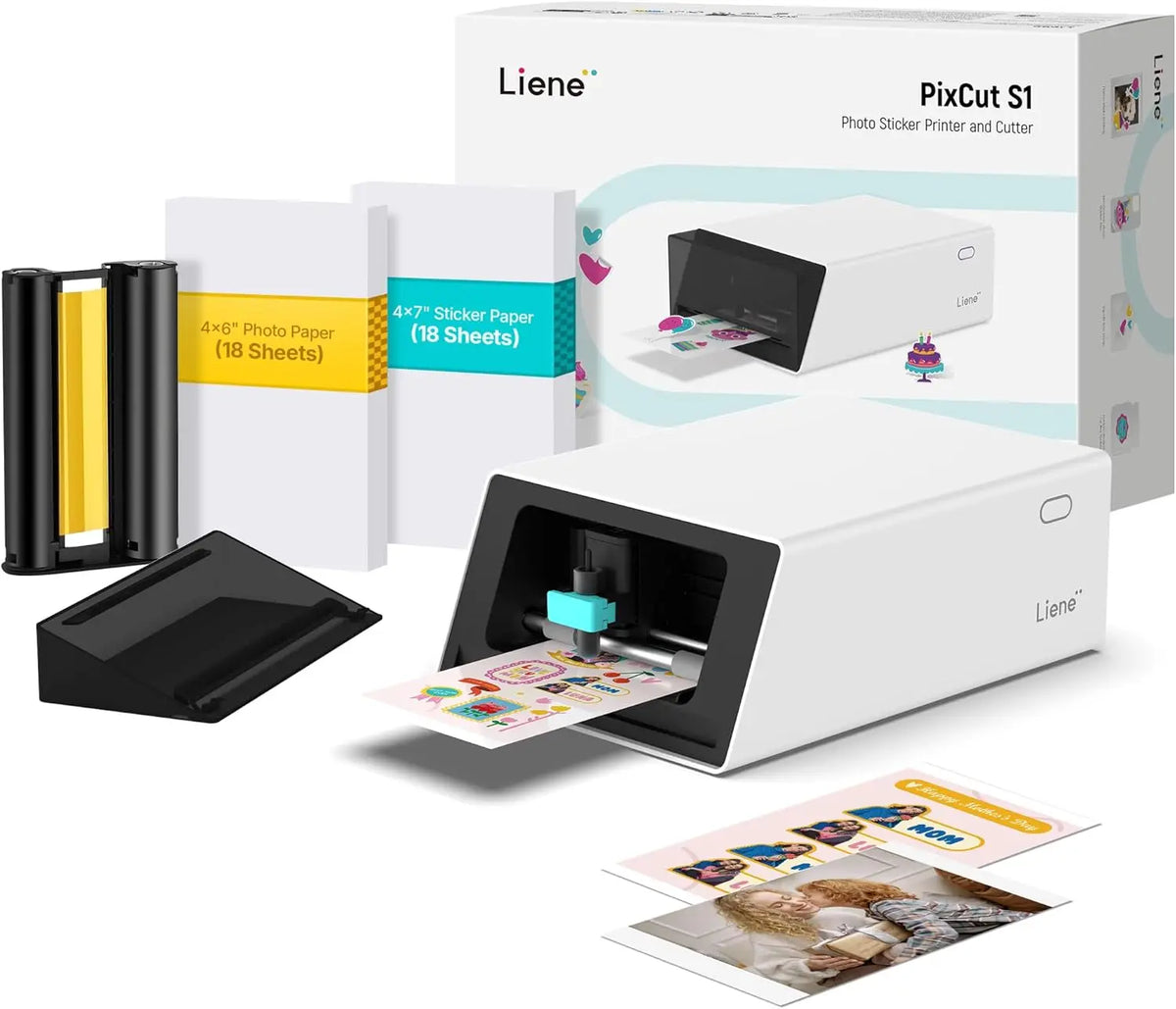 PixCut S1 Color Sticker Printer Cutting Machine All in One Sticker Maker for DIY Crafts Custom Labels Gifts Thermal Dye