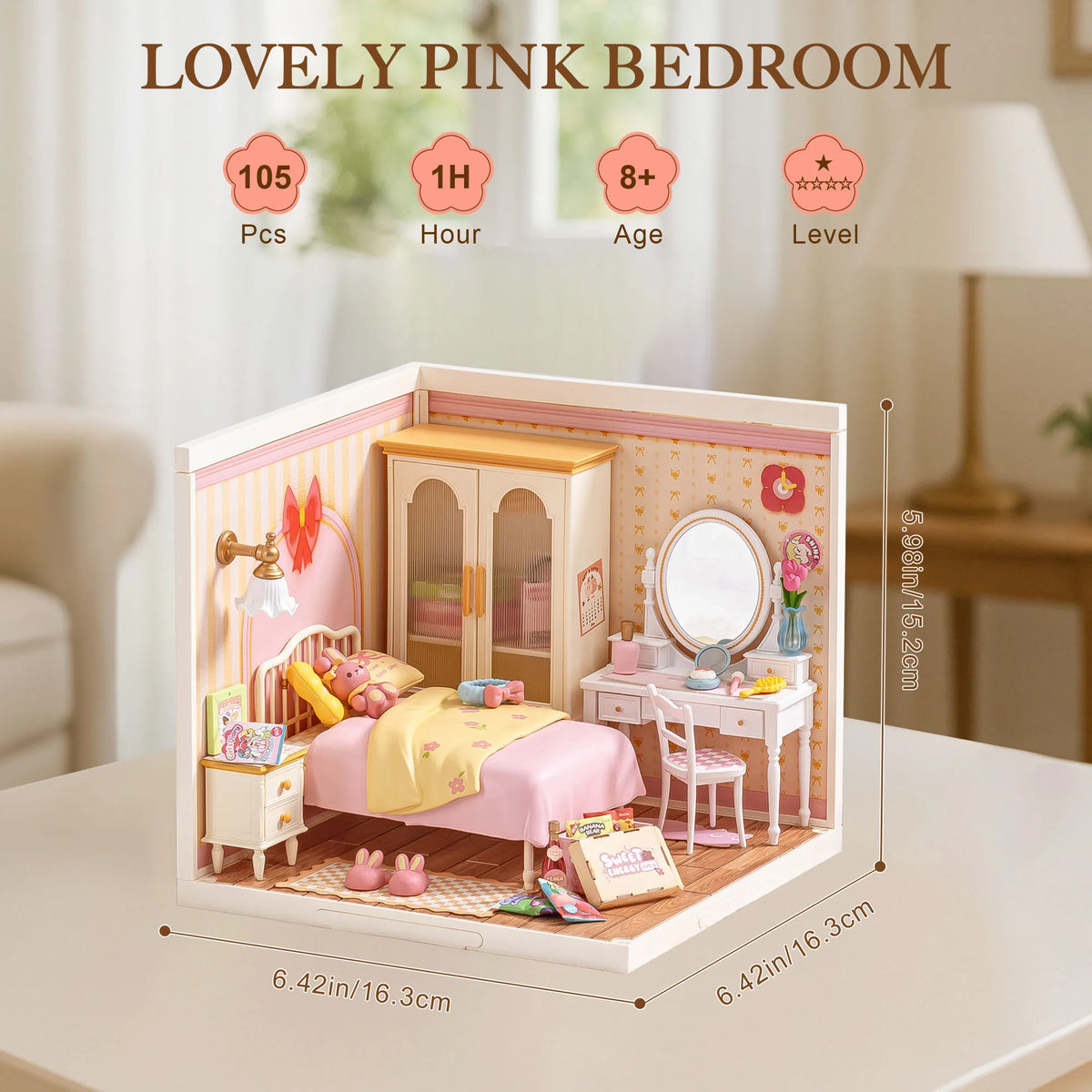 Rolife DIY Miniature House Kit Super Creator Series Mini Dollhouse 3D Puzzle Model Building Kit with LED Light for Home Decor Birthday Gift for Girls Adults