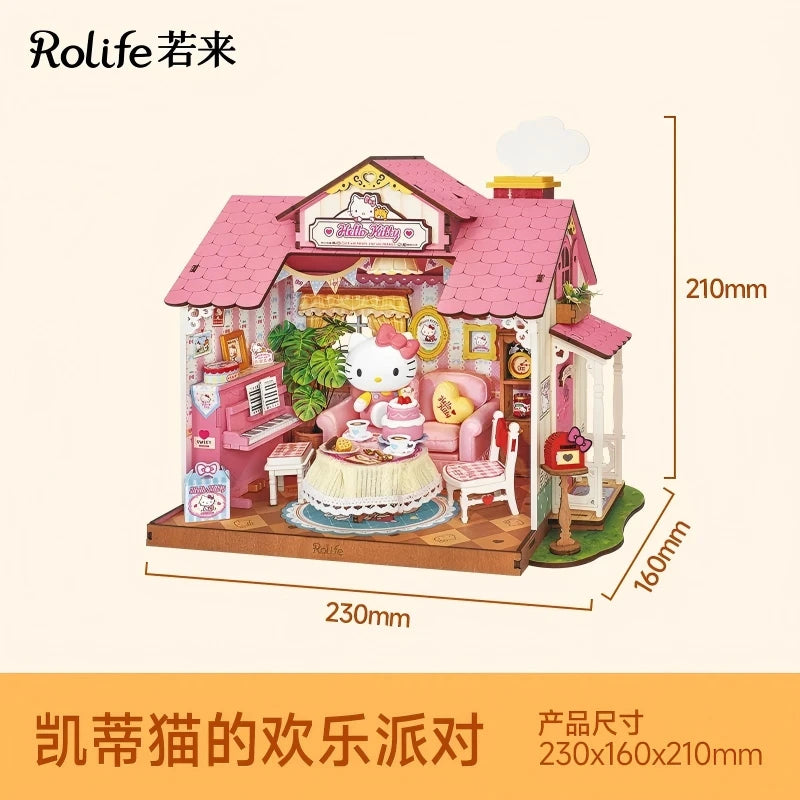Rolife Sanrio Super World Series Buckle Assembly Hello Kitty Cinnamoroll Room Lighting Model Desktop Decoration Gift Kuromi