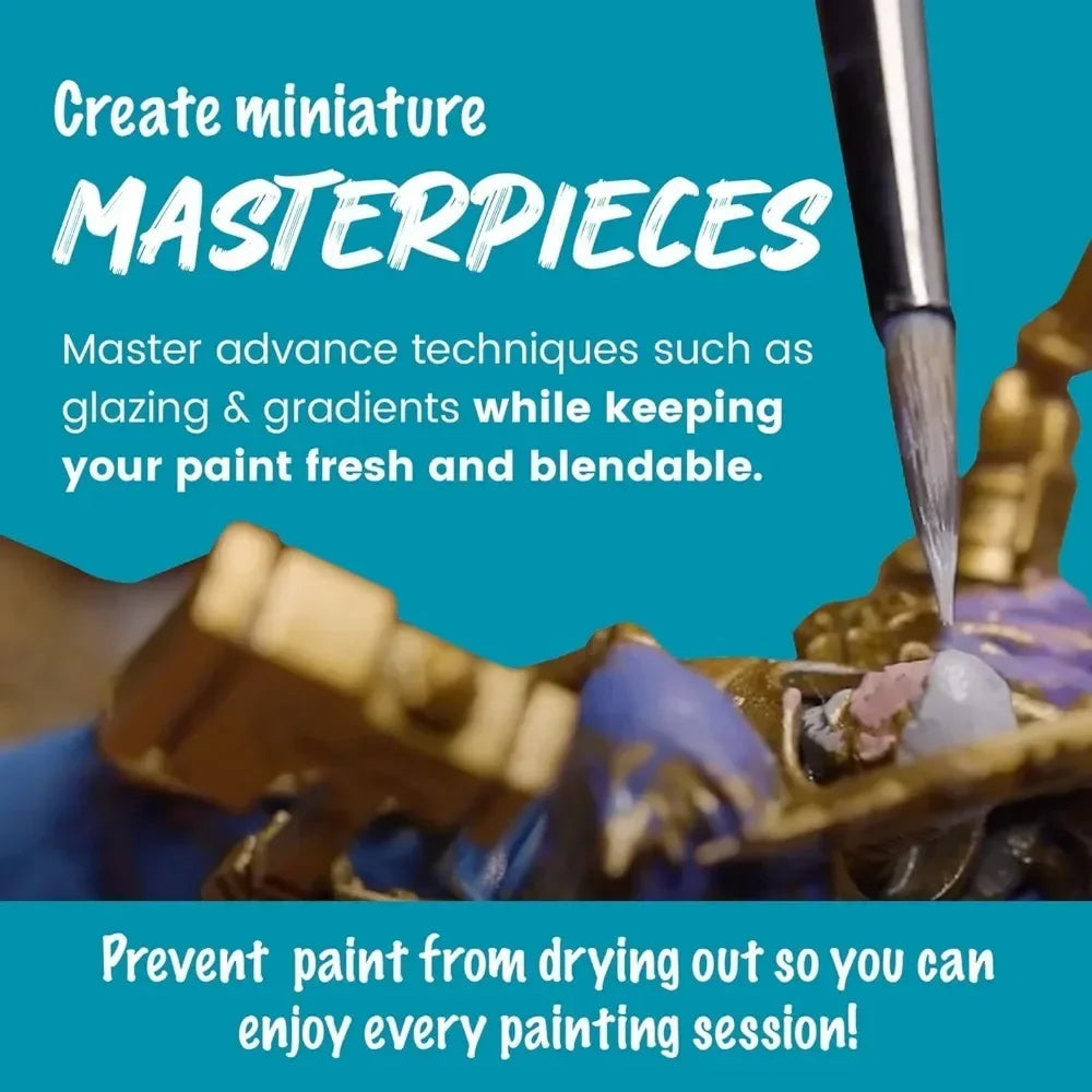 Wet Palette miniature painting kit. Keep the acrylic palette damp with the lid. Watercolor,50pc wet tray paper 2 sponge