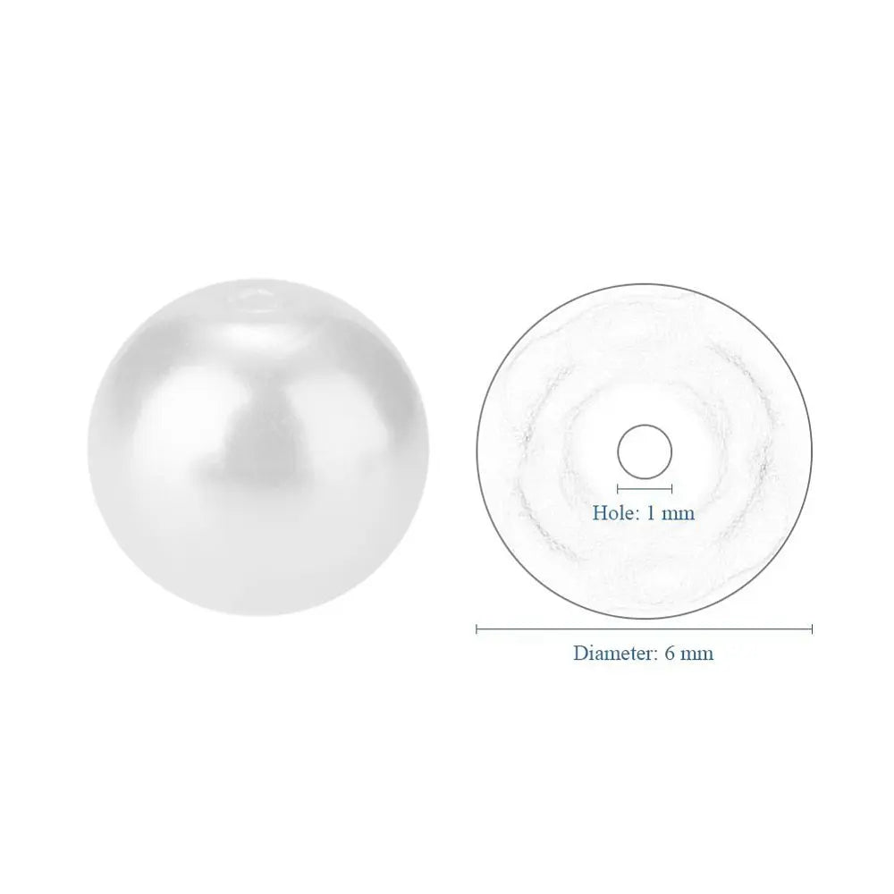 400Pcs 6mm Tiny Satin Luster Round Glass Pearl Beads