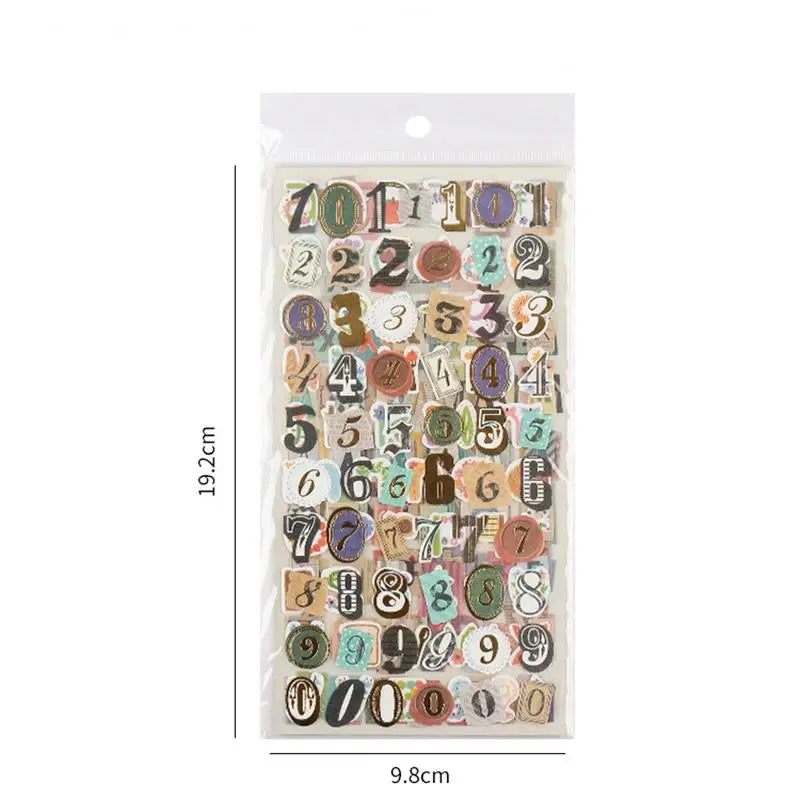Alphabet Number Retro Sticker Kit  DIY Decorative Stickers for Album Diary Scrapbooking, Handmade Craft Supplies for Journal Planners Gift