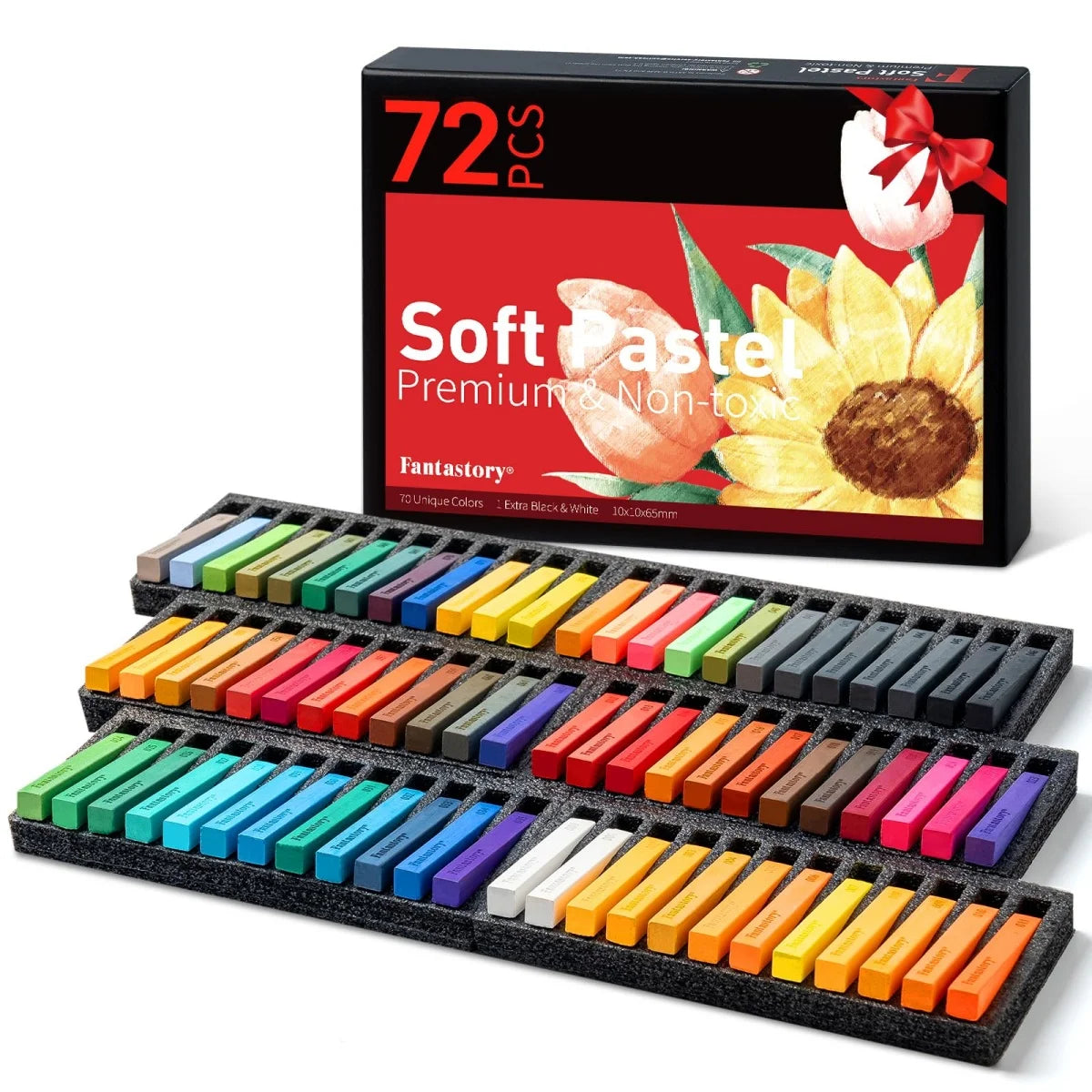 Fantastory 72 Colors Long Soft Chalk Pastels Set, Non-Toxic Soft Pastels for Artists, Beginners, Students, Classroom, Drawing