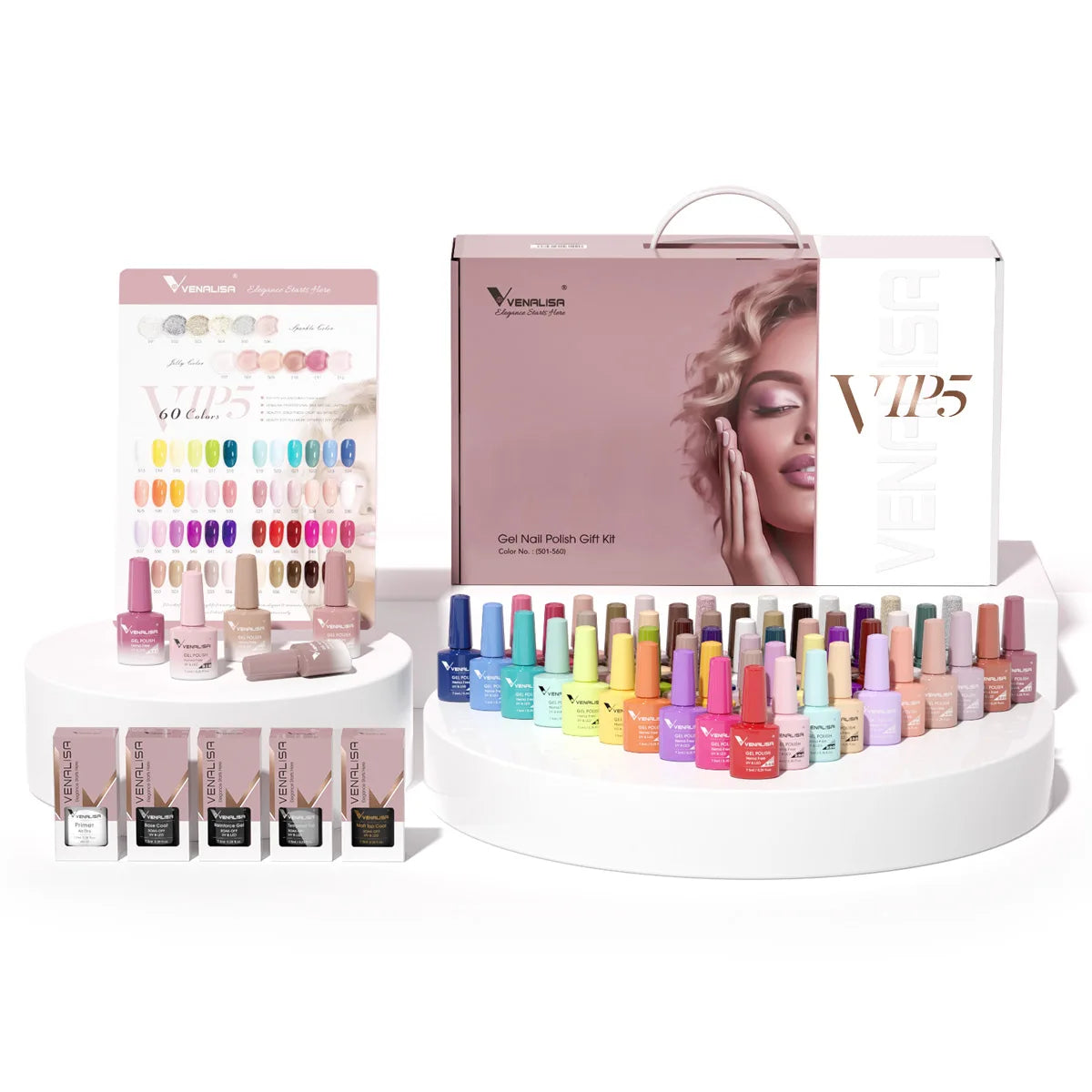 1Set VENALISA VIP Kit Whole Set Nail Gel Polish with Color Display For New Learner Nail Maincure Gel Varnish Branded Suitcase