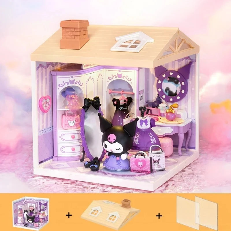 Rolife Sanrio Super World Series Buckle Assembly Hello Kitty Cinnamoroll Room Lighting Model Desktop Decoration Gift Kuromi