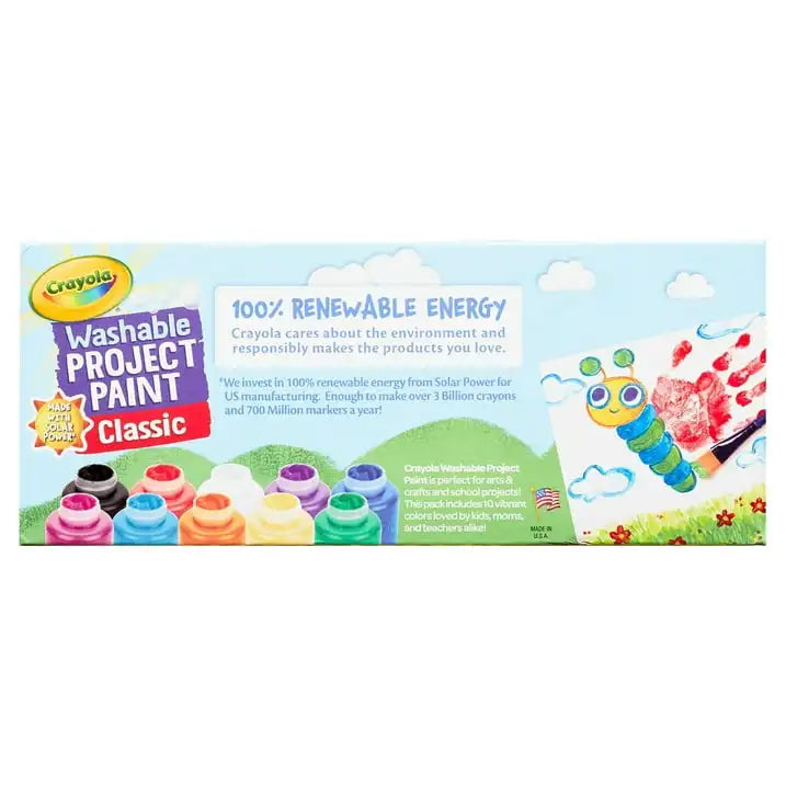 Washable Kids Paint Set, 10 Ct, Kids Arts & Crafts Supplies, Craft Set, Creative Gifts for Kids