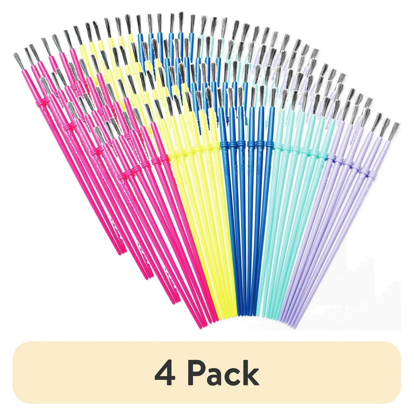 (4 pack) Hello Hobby Round Synthetic Bristle Art Brushes (30 Pack), Age Group 3+
