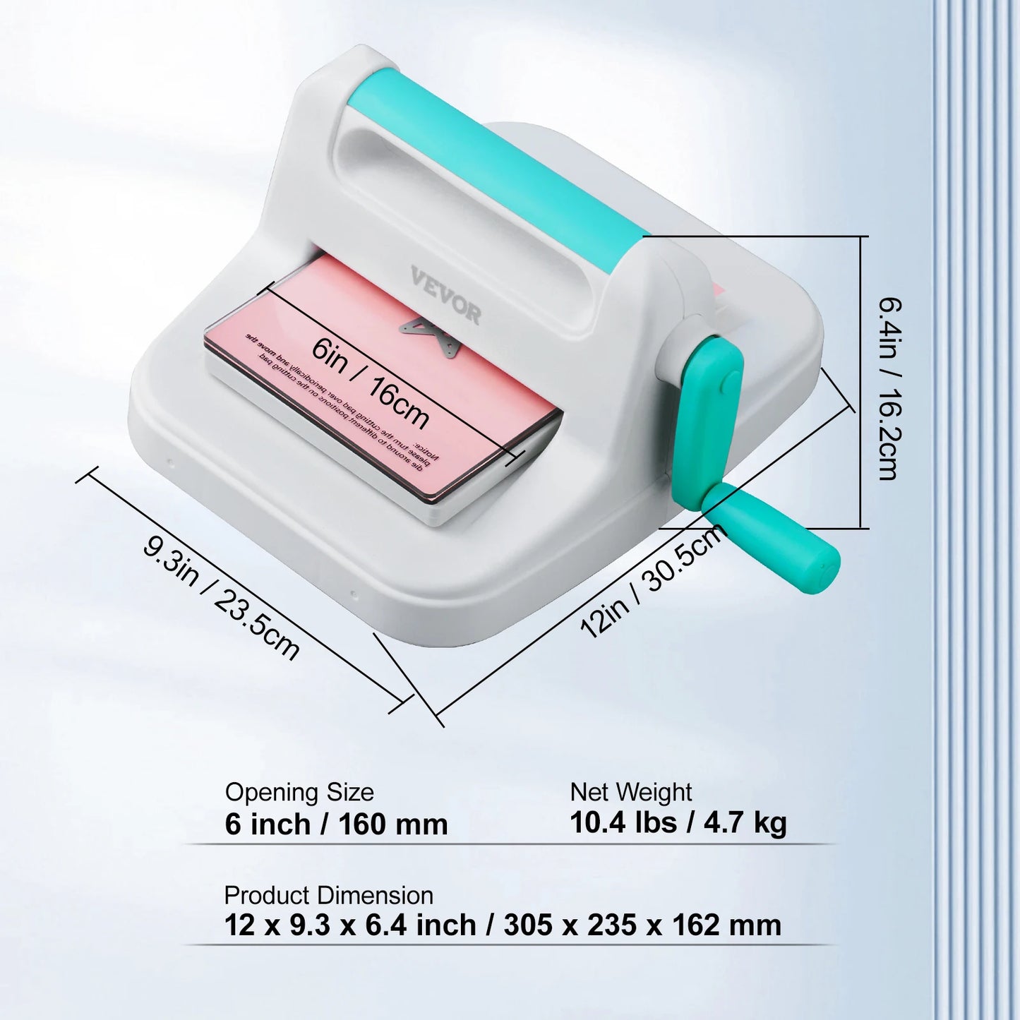 SucceBuy 6/9in Manual Die Cutting Embossing Machine Mini Opening Scrapbooking Handmake Tools for DIY Art Craft Card Decorations