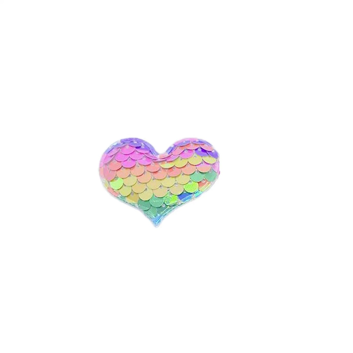10Pcs  Glitter Seaquins Heart Padded Appliques For DIY Clothes Hat Shoes Sewing Patches Handmade
