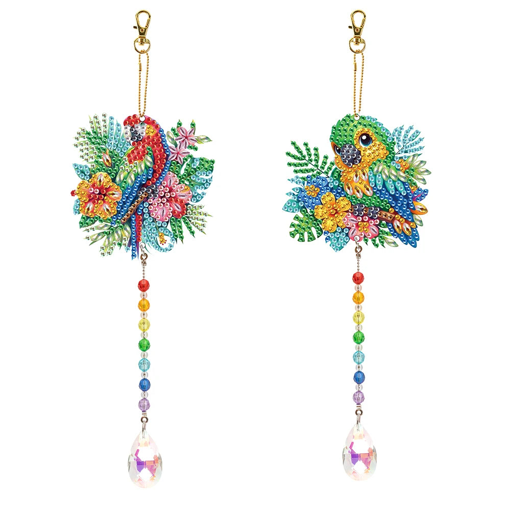 2Pcs Diamond Art Painting Hanging Suncatchers Ornament Diamond Painting Hanging Decor for Home Decor & Gift