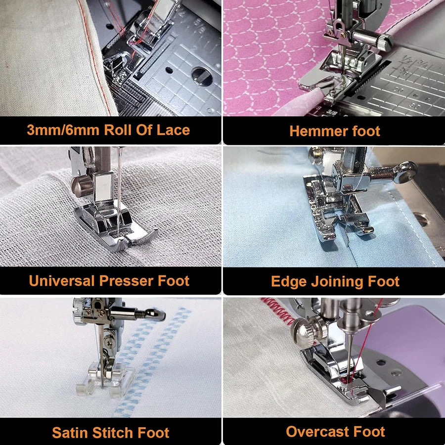 Sewing Machine Presser Feet Set 42 Pcs for Brother, Babylock, Singer, Janome, Elna, Toyota, New Home, Simplicity, Necchi, Kenmor