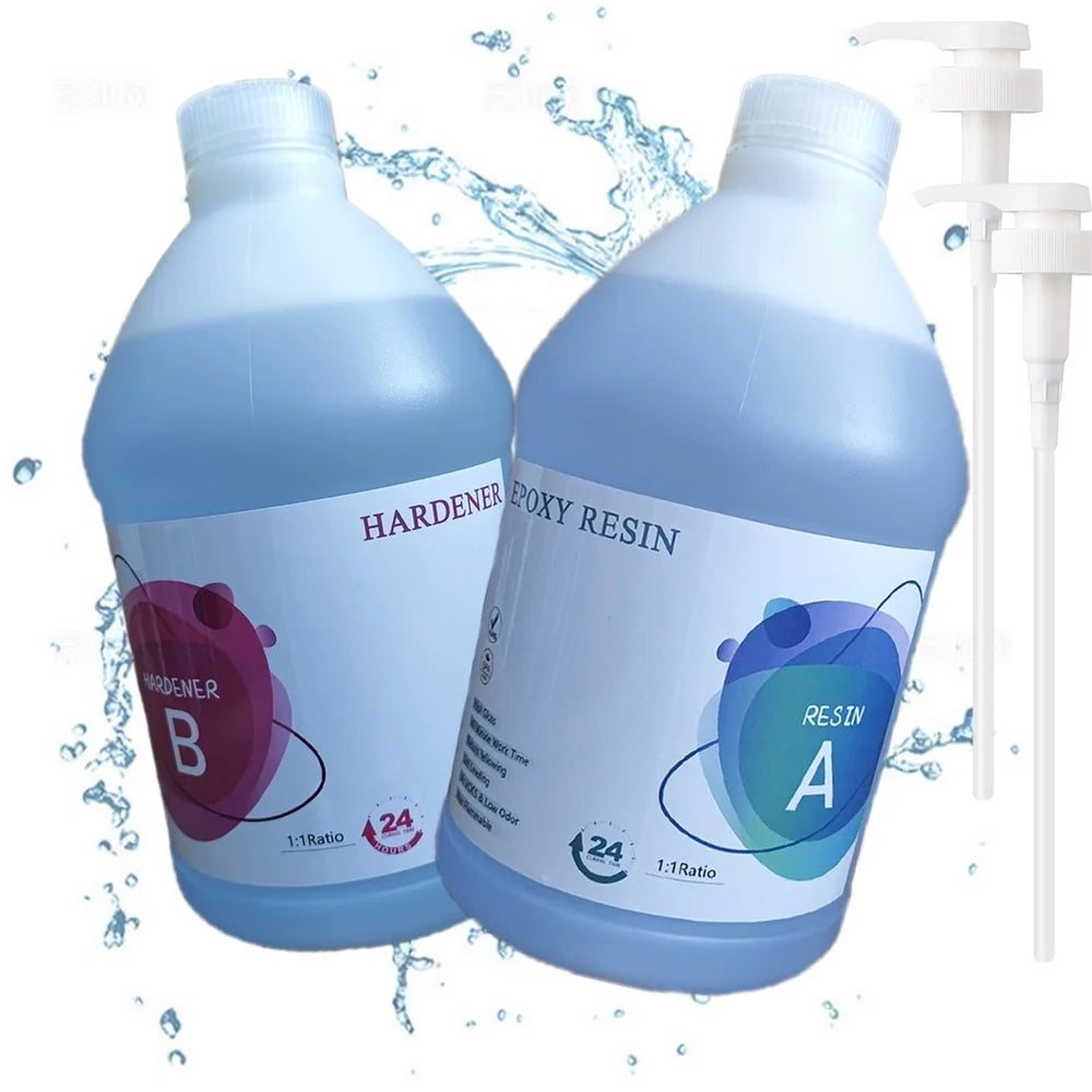 Epoxy Resin Kit 1 Gallon Crystal Clear Art Coating Jewelry DIY River Table Countertop Non Toxic Self Leveling UV Resistant