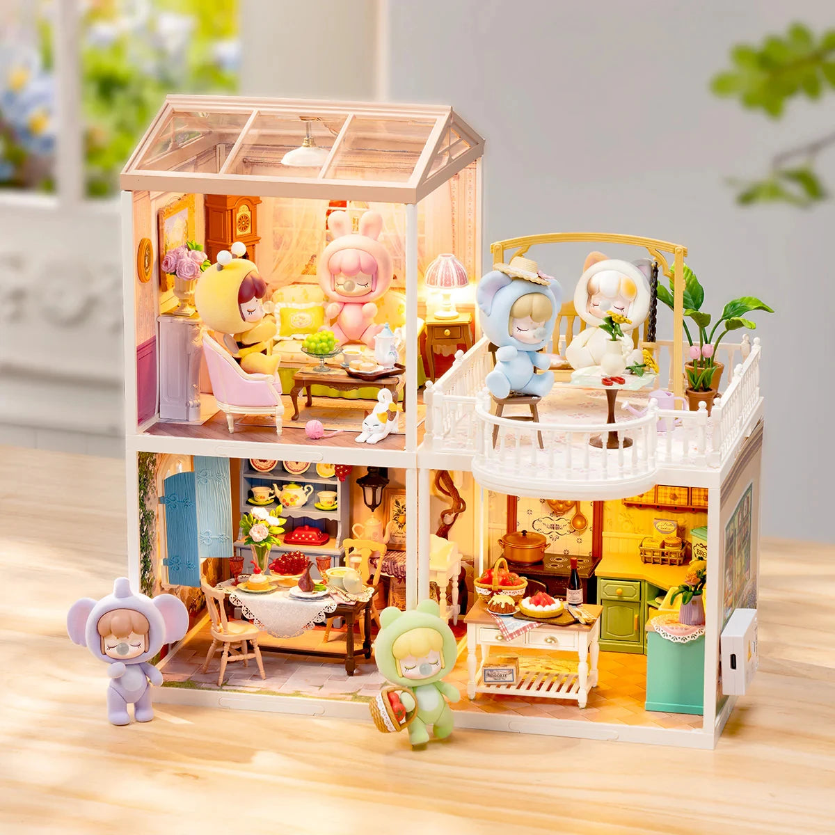 Rolife Dollhouse 3D Puzzle Super Creator Series DIY Miniature House Kit with LED Light for Home Decor Birthday Gift for Girls Teens