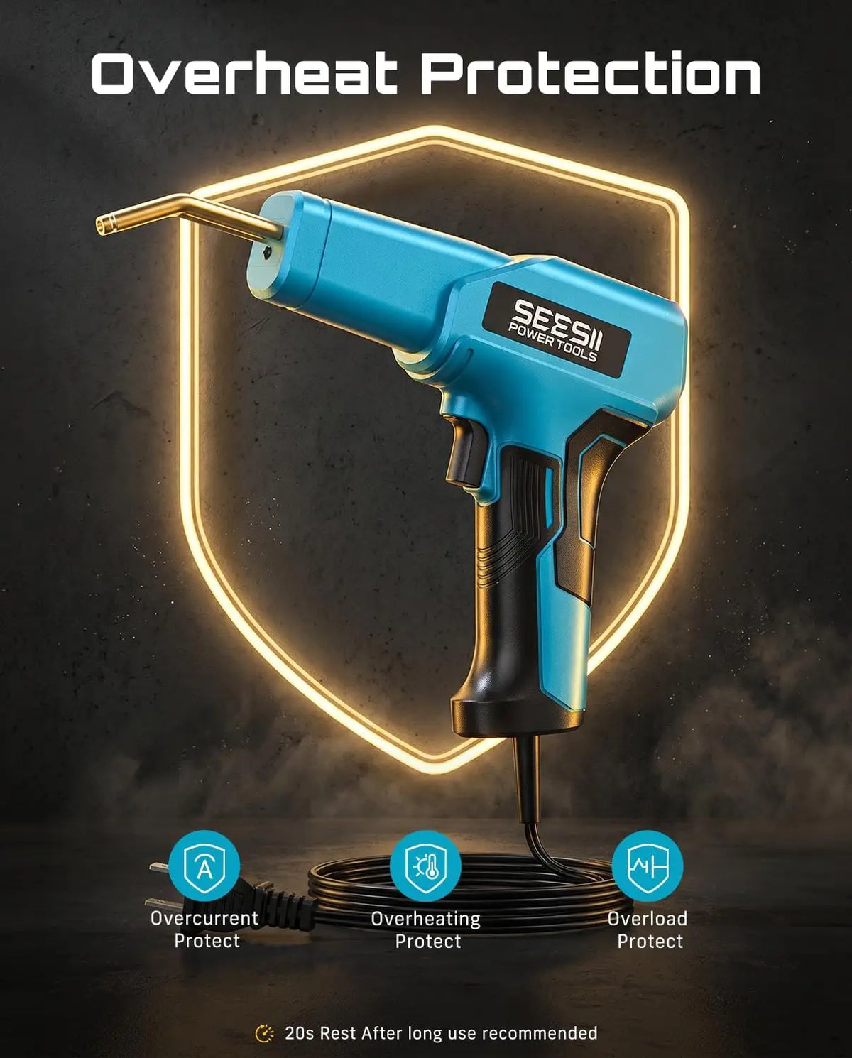 SEESII 150W Plastic Welding Machine Kit 2 in 1 Hot Stapler Plastic Repair Kit with 60W Soldering Iron Hot Stapler Welding Soldering Iron Garage Tool For Car Bumper Crack
