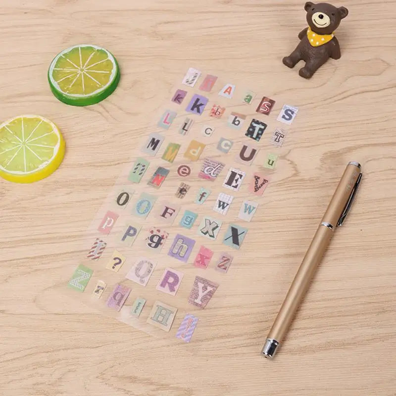 Alphabet Number Retro Sticker Kit  DIY Decorative Stickers for Album Diary Scrapbooking, Handmade Craft Supplies for Journal Planners Gift