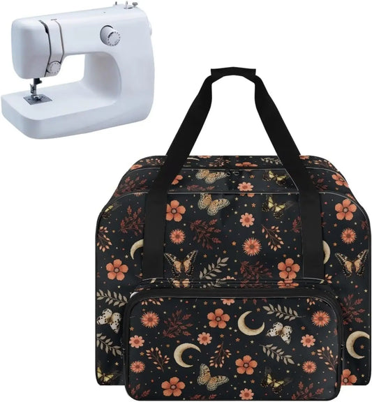 Floral Moon Butterfly Sewing Tote Bag For Brother, Singer & Most Hines -