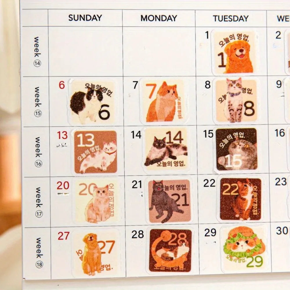 8pcs Cute Cartoon Stickers - 4 Styles Die-Cut Decals for Scrapbooking (Flat Adhesive PET Sheets)