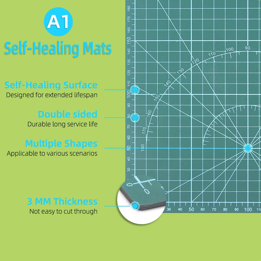 A1/A2/A3/A4 PVC Cutting Mat Workbench Patchwork Sewing DIY Engraving Leather Cutting Board Double-Sided Self-Healing