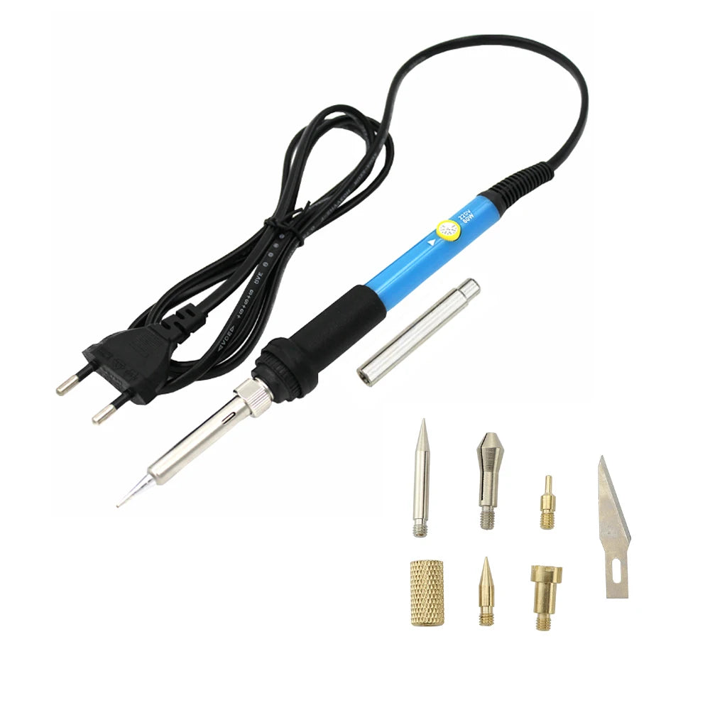 Wood Burning Carving Pyrography Pen Kit Adjustable Temperature Electric Soldering Iron Welding Wood Embossing Burning Tool