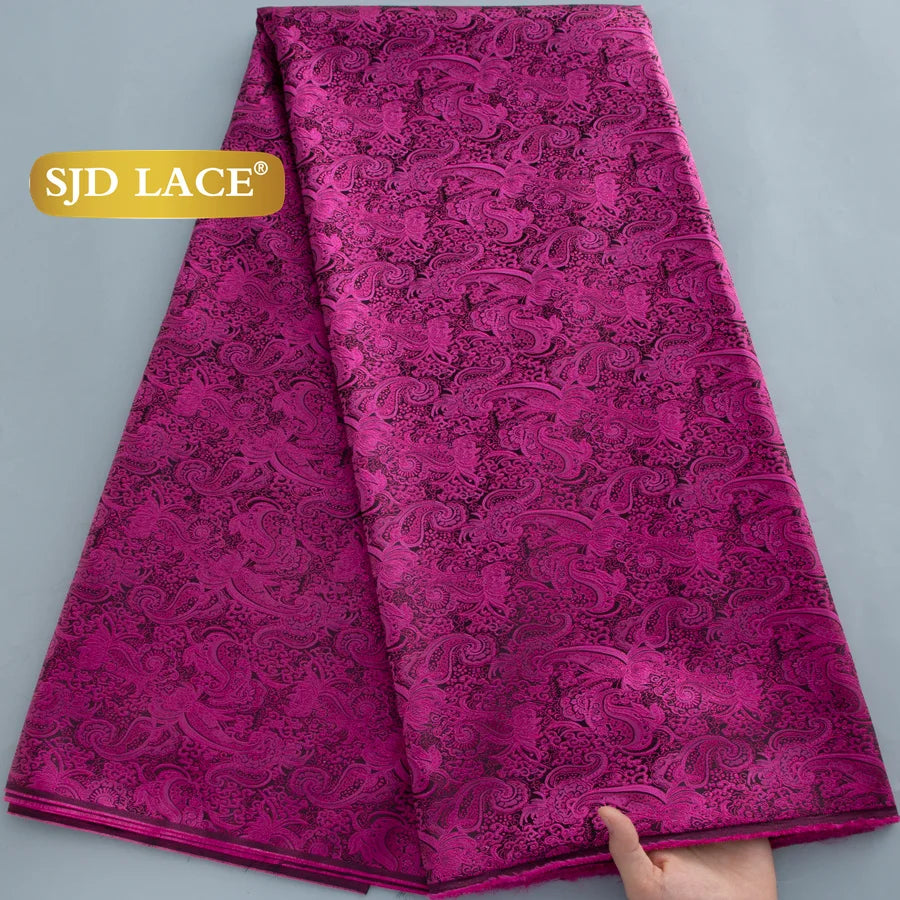 SJD LACE African Brocade Lace Fabrics 2026 High Quality Tulle Damask Nigerian Jacquard French Lace For Sewing Women Dresses 2485