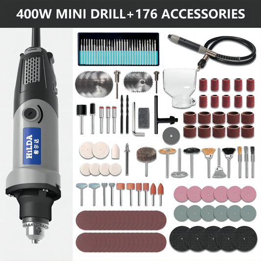 HILDA 500W Rotary Tool Variable Speed Rotary Tool Accessories Kit Cutting Detail Sanding Engraving Wood Carving and Polishing