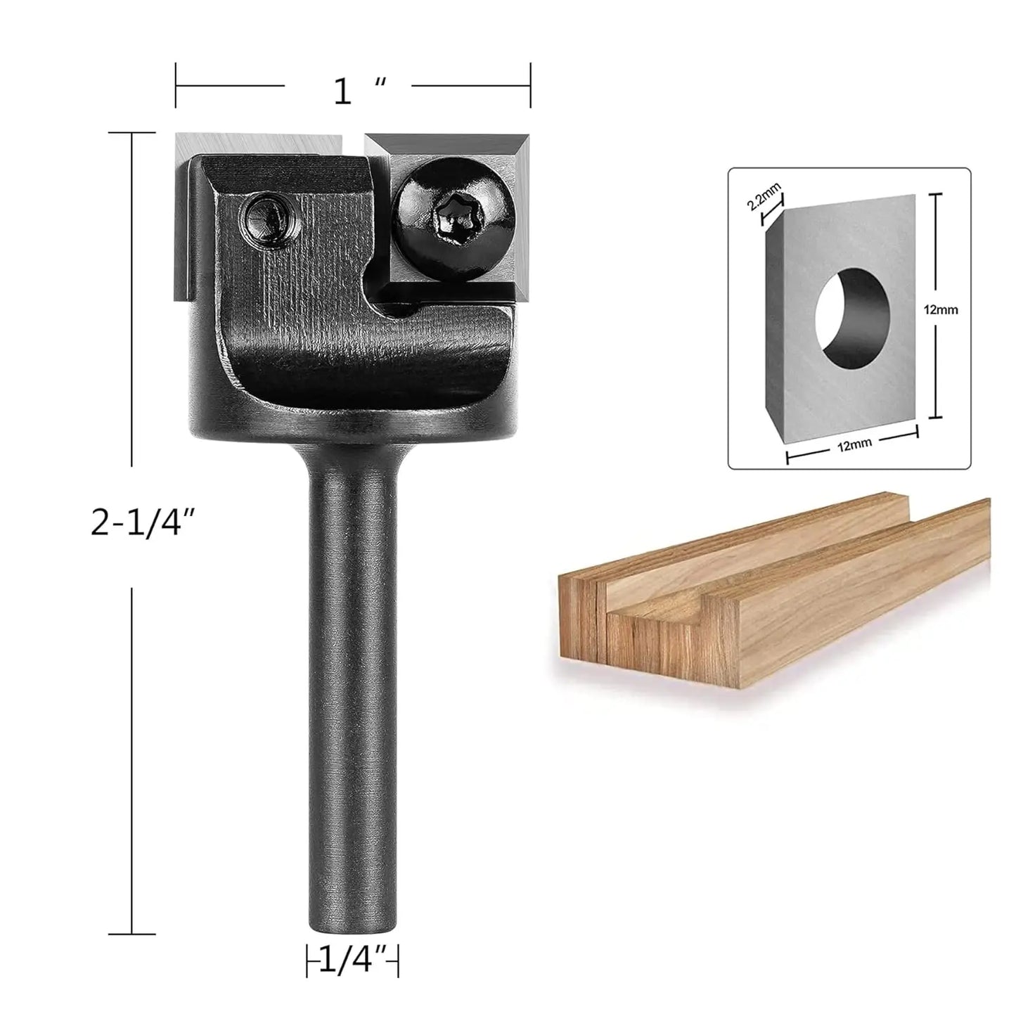 SpeTool 1pc CNC Spoil board Surfacing Router Bit 1/2 Inch Shank 2-Flute Carbide Insert Slab Flattening Router Planer Bit for Wood