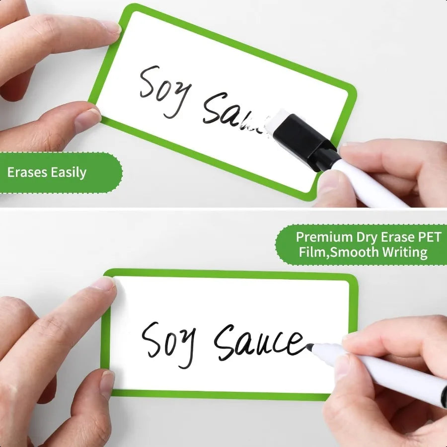 Reusable Dry Erase Labels for Storage Bins Organization Reusable Sticky Notes Whiteboard Label Stickers for Kitchen Office Scho