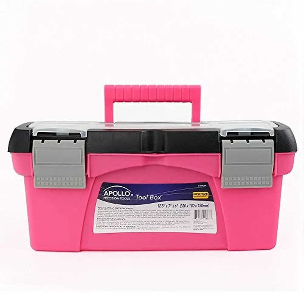 3pc Stackable Tool Boxes Top Compartment Removable Trays Crafts Supplies Pink Ribbon DT5005P Set Case Organize