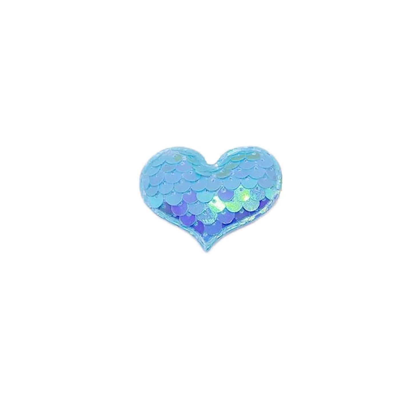 10Pcs  Glitter Seaquins Heart Padded Appliques For DIY Clothes Hat Shoes Sewing Patches Handmade