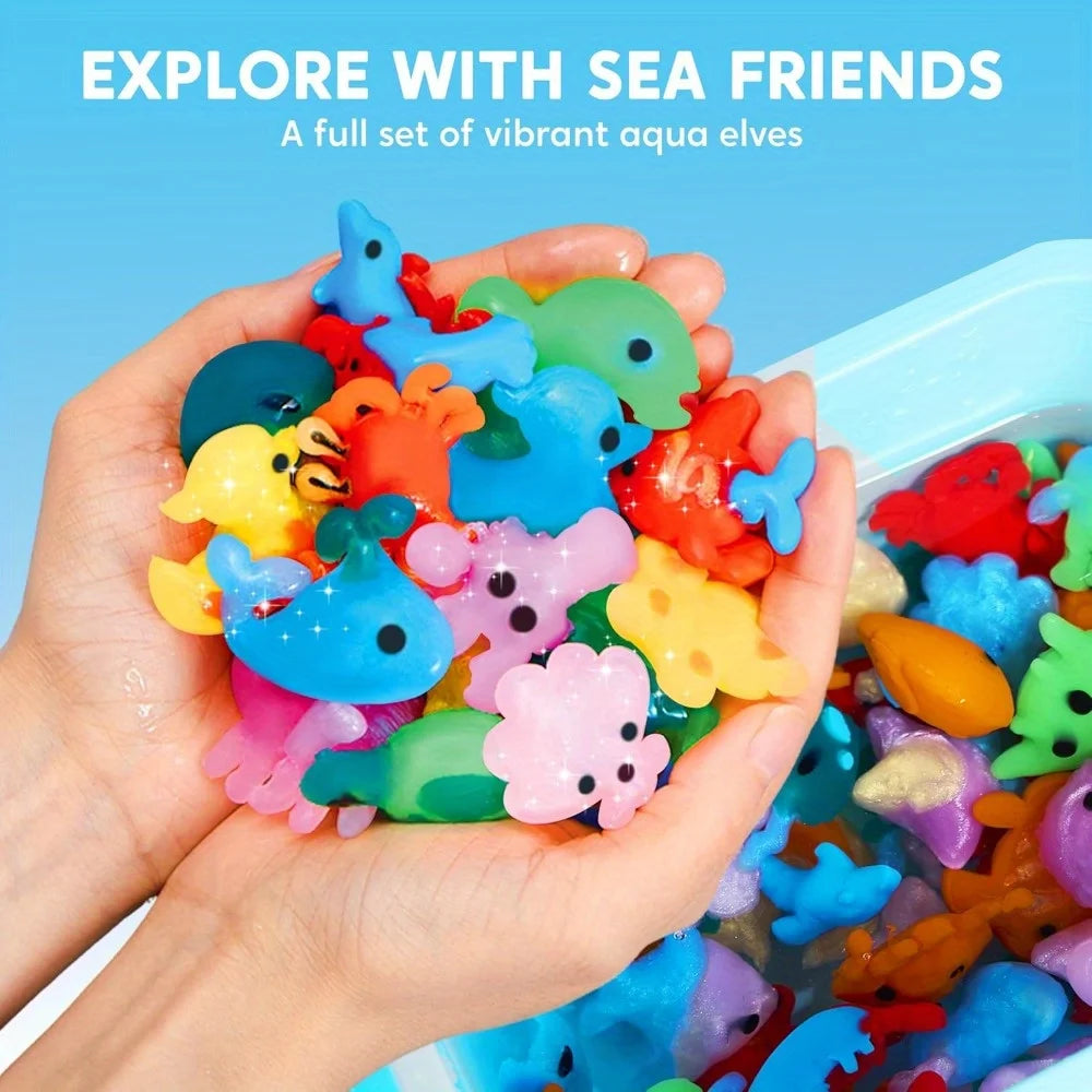 JOYFY Aqua Elf Water Gel Kit Magic Fairy Water Toy Kit with 10 Magic Gels 12 Sea Creature Molds for Presents Birthday Gifts