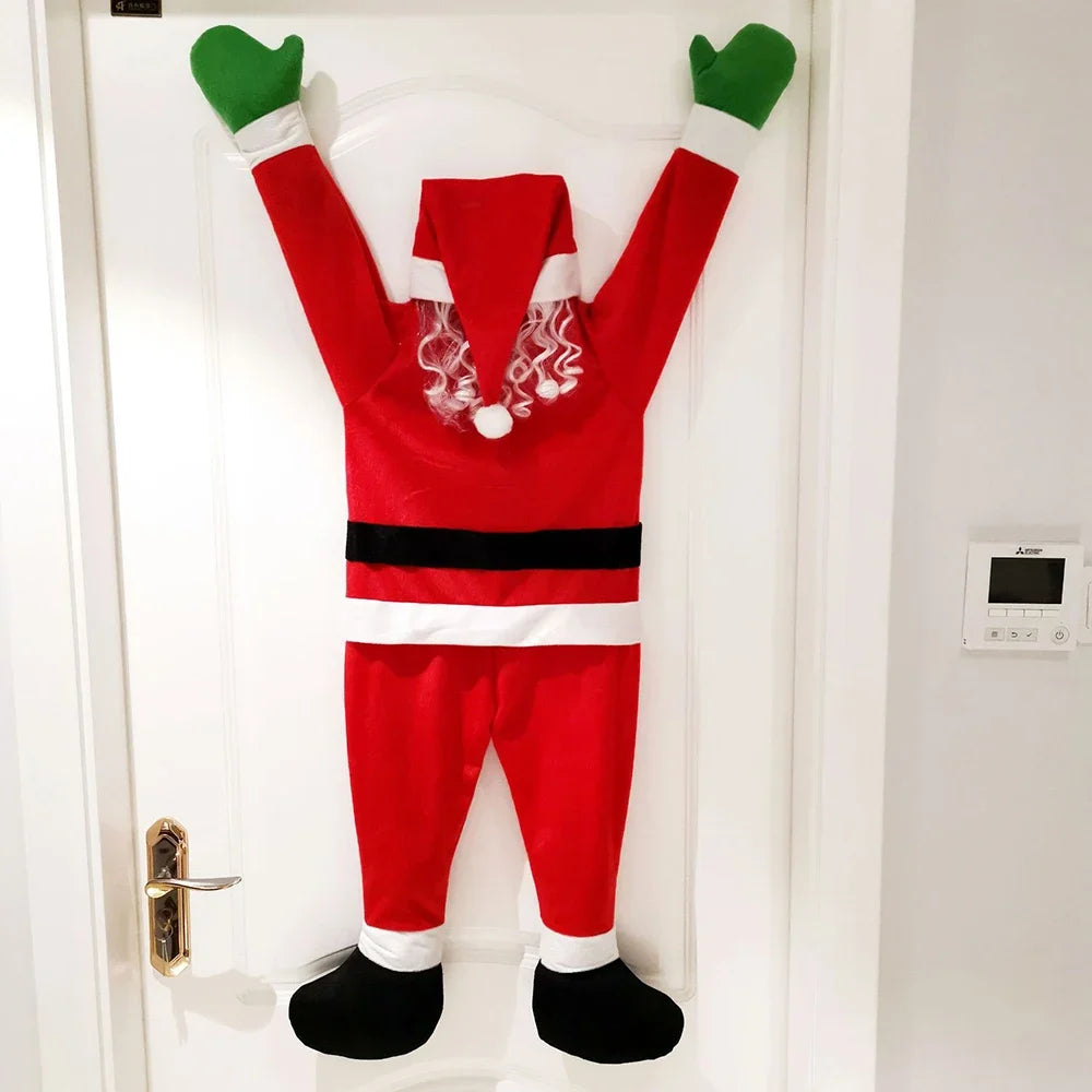 Climbing Santa Claus Plush 108/170cm Hanging Window Balcony Roof Chimney, Outdoor Home Christmas Decoration 2025 Festival Gift