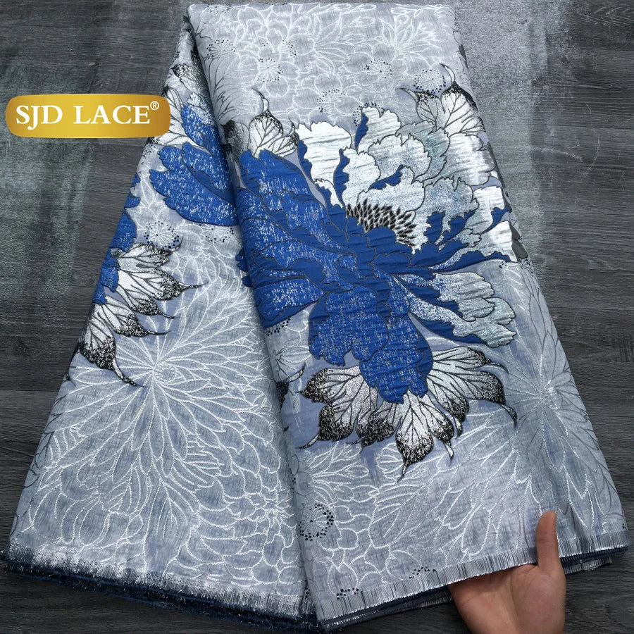 SJD LACE African Brocade Lace Fabrics 2026 High Quality Tulle Damask Nigerian Jacquard French Lace For Sewing Women Dresses 2485