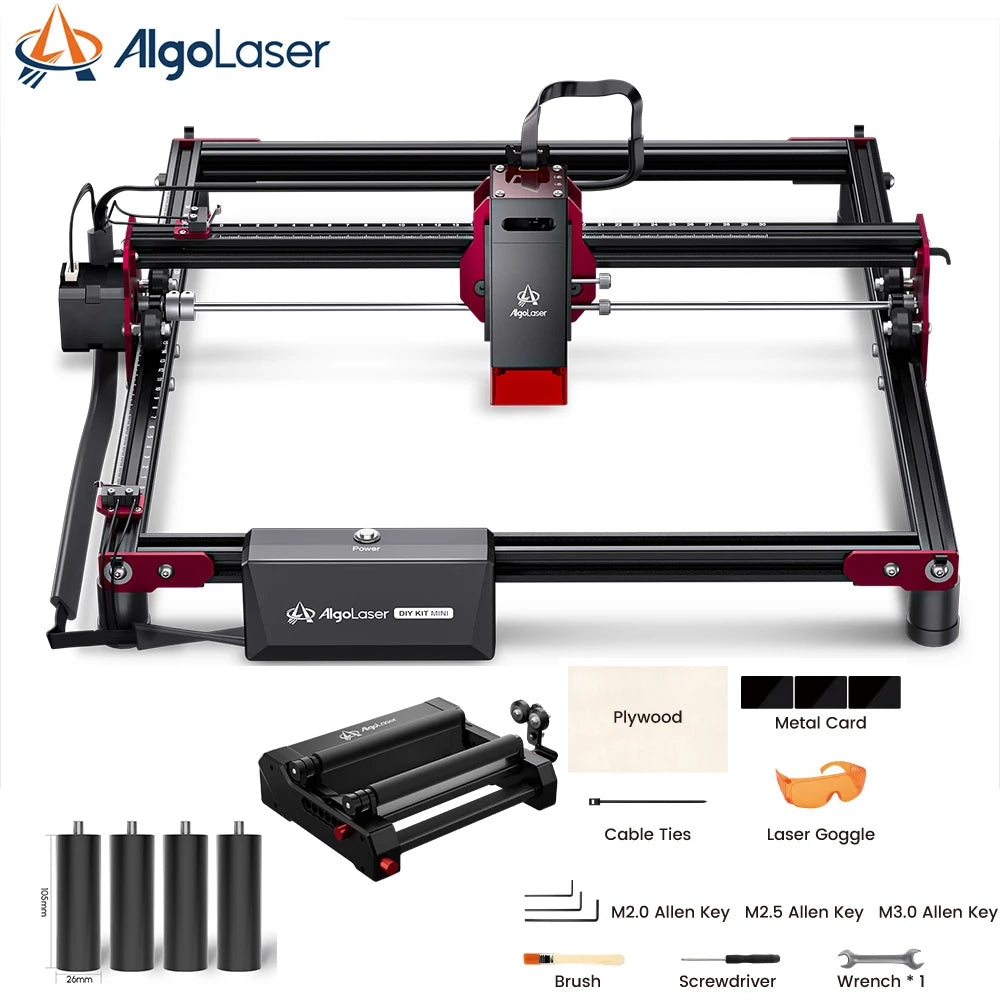 Algolaser DIY Mini 5W Laser Engraver Cutter 315*300MM Portable Logo Printer Woodworking Tools CNC Machine Offline Control Marker