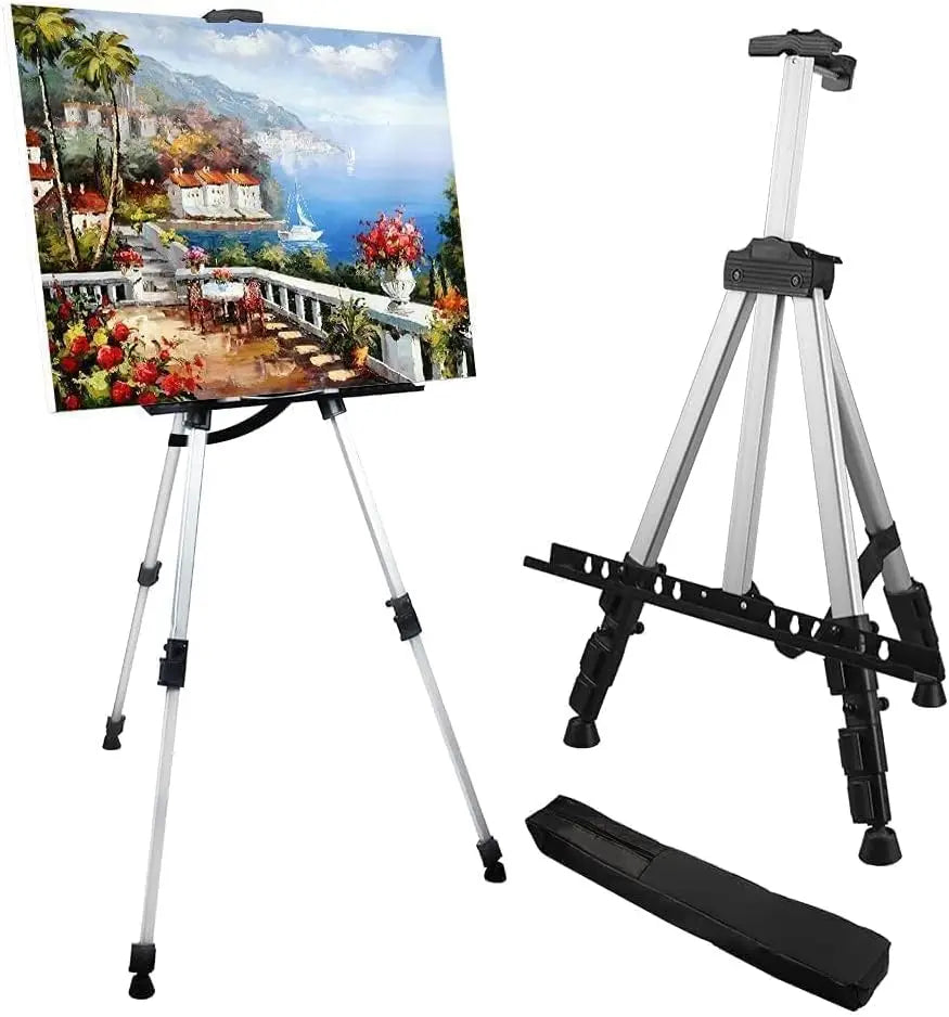 Display logo Adjustable portable easel for painting canvas heights from 17 to 66 inches
