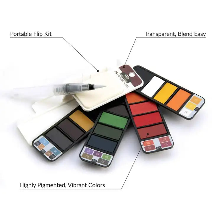 Royal & Langnickel Essentials™ 19pc Watercolor Flip Kit